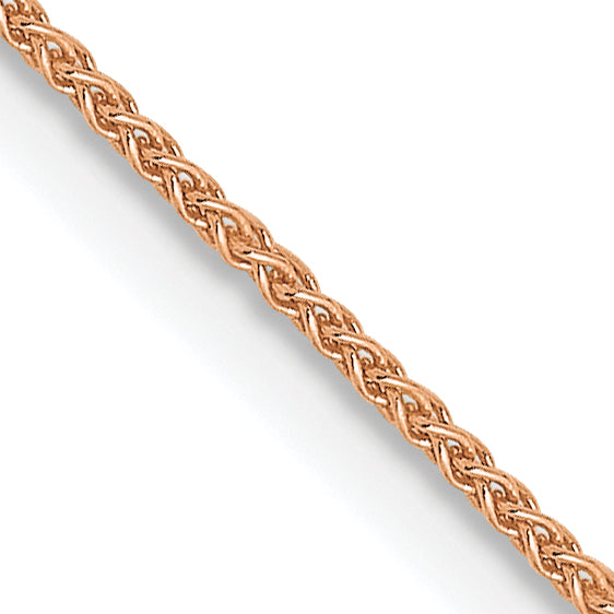 14K Rose Gold .8mm Spiga (Wheat) Chain