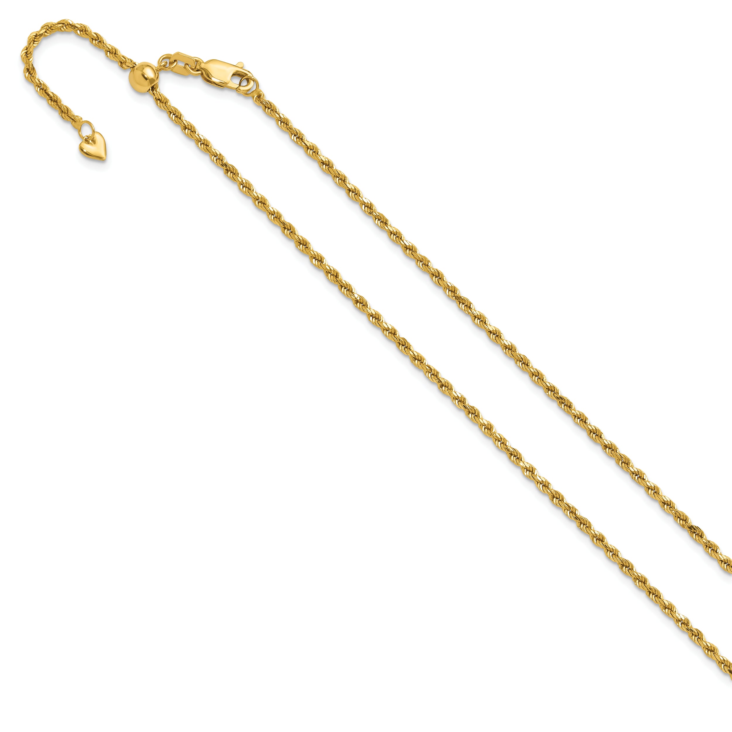 14K Adjustable 2mm D/C Rope Chain