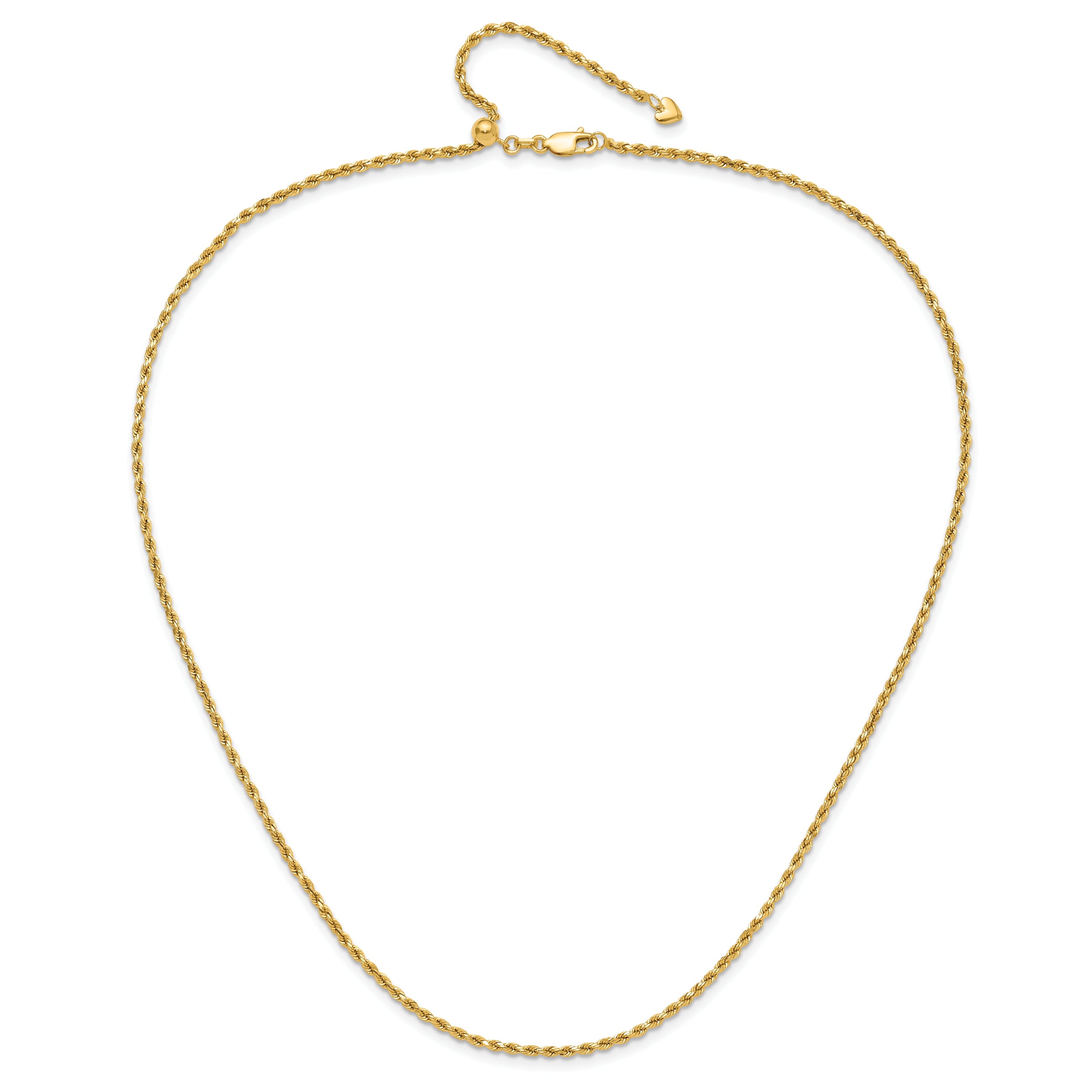 14K Adjustable 2mm D/C Rope Chain