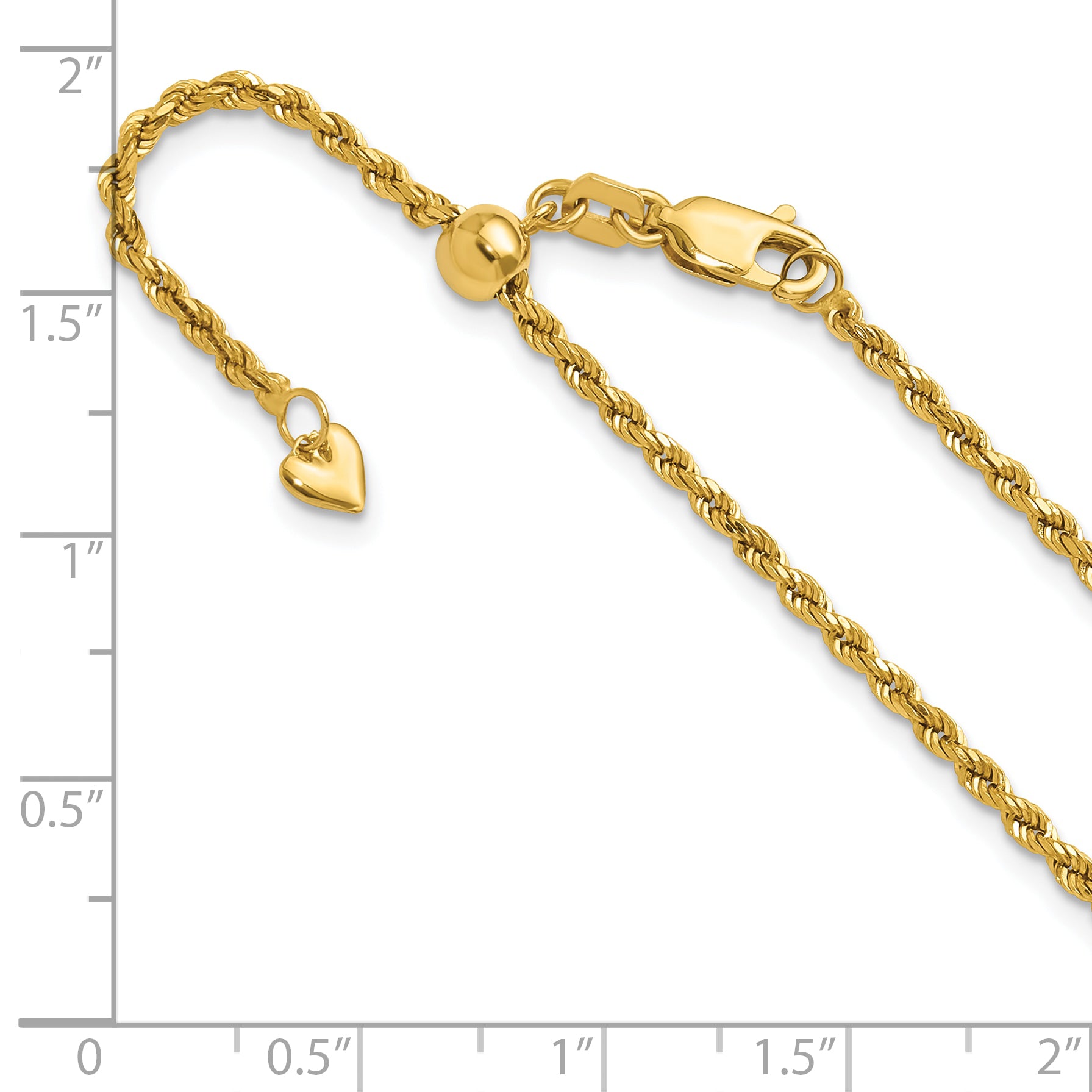 14K Adjustable 2mm D/C Rope Chain