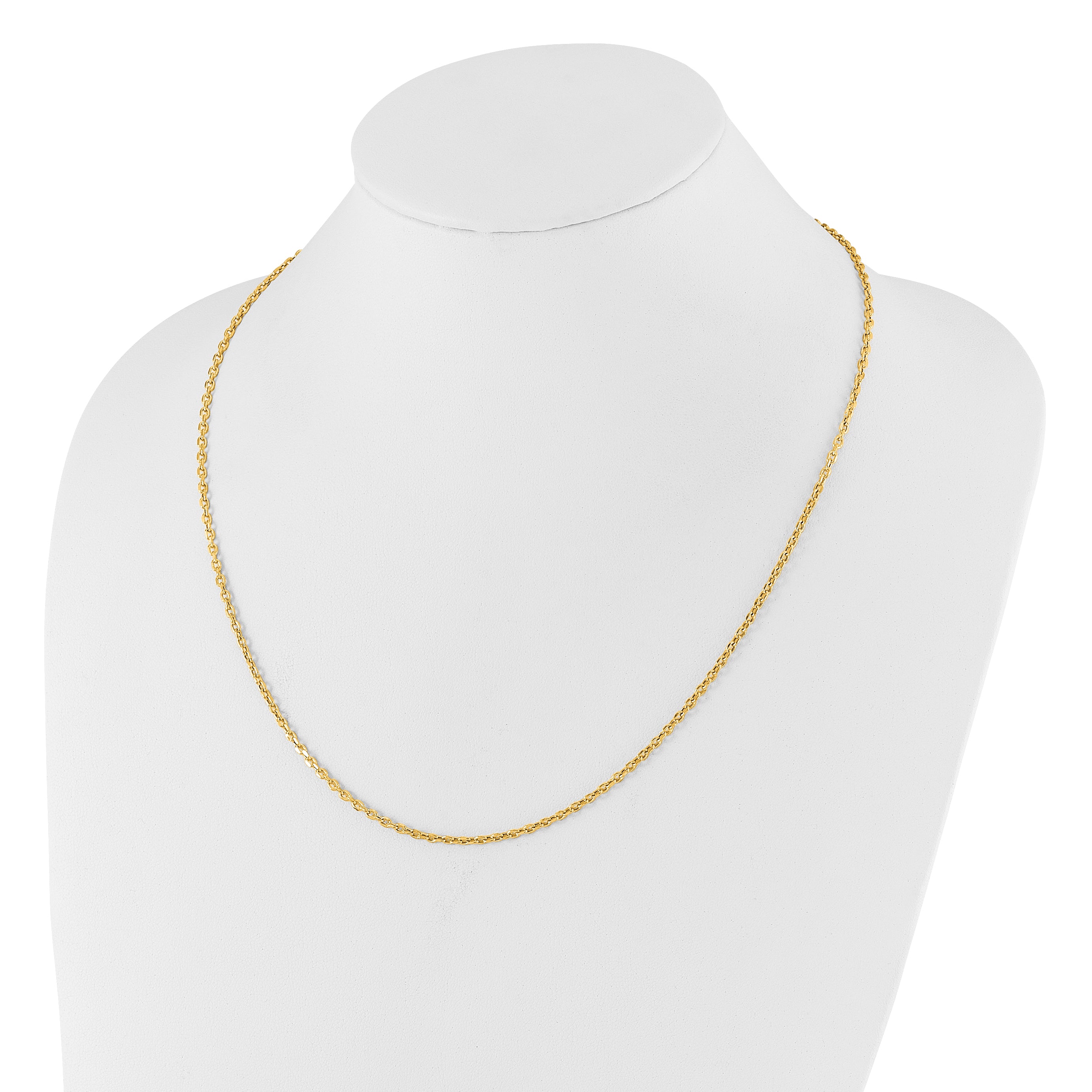 14K Adjustable 2.5mm Semi-Solid D/C Cable Chain