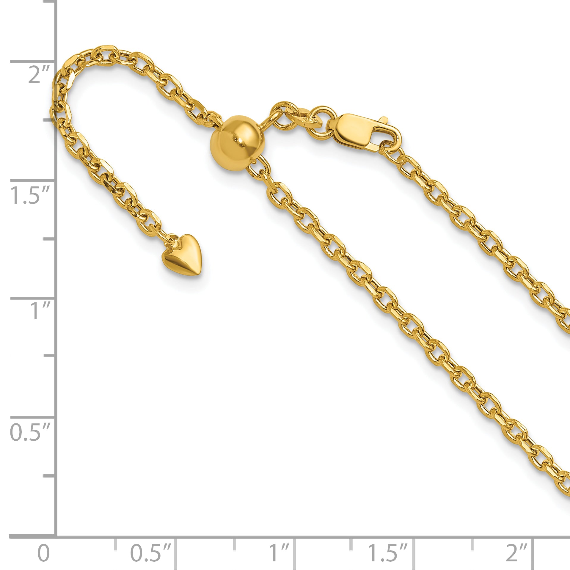 14K Adjustable 2.5mm Semi-Solid D/C Cable Chain