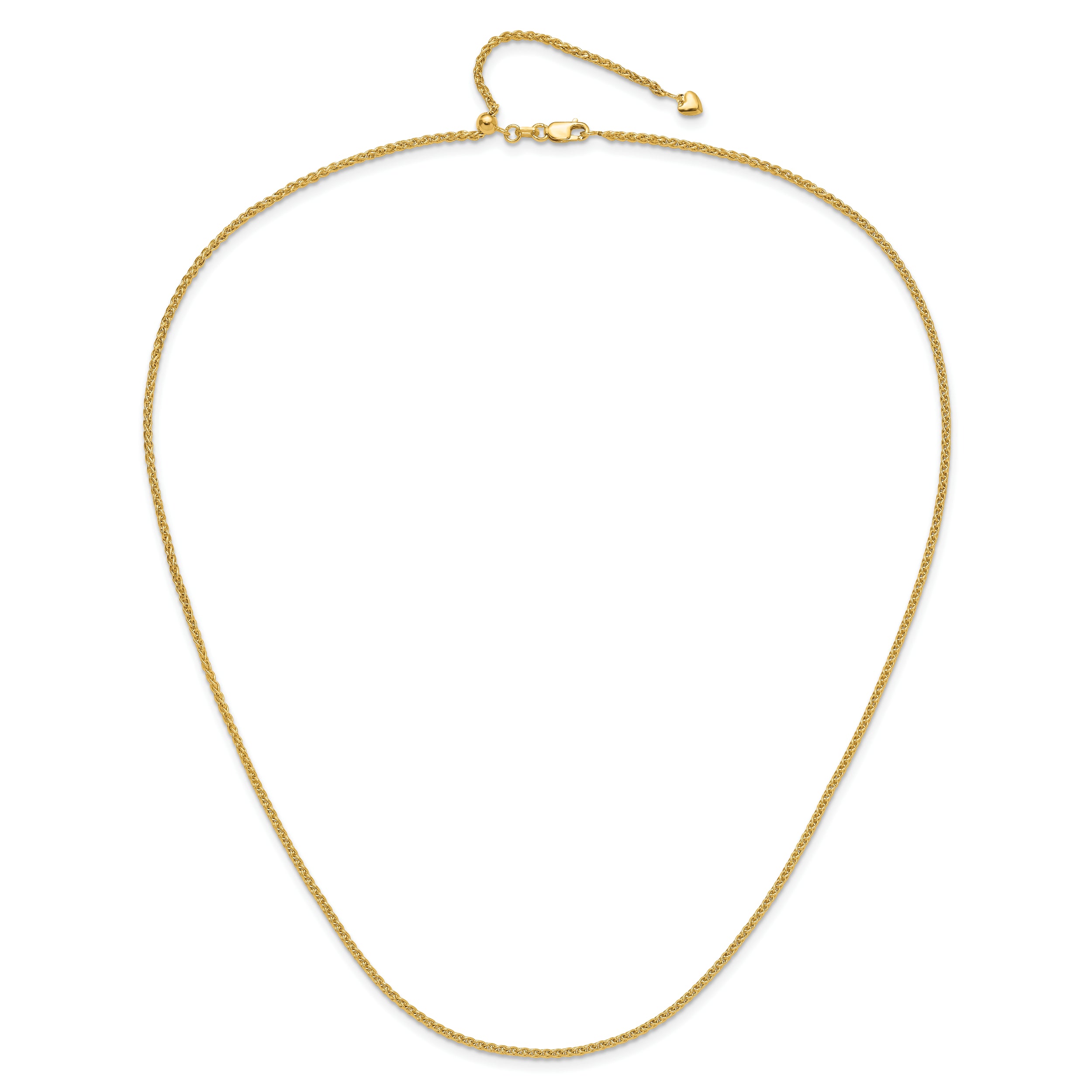 14K Adjustable 1.6mm Semi-solid Spiga Chain