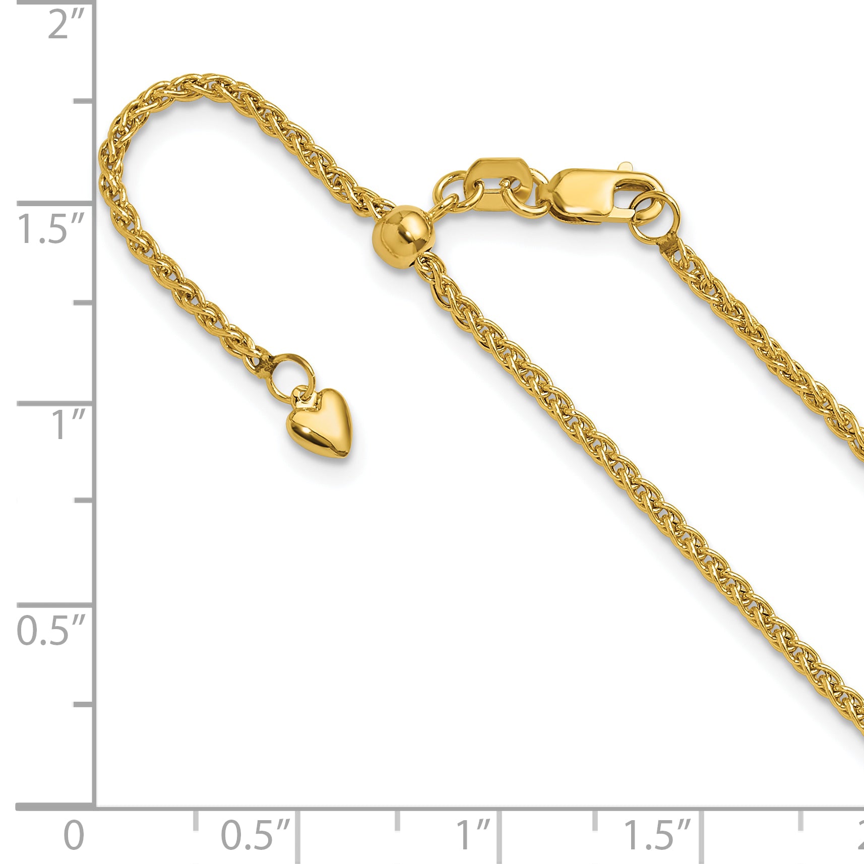 14K Adjustable 1.6mm Semi-solid Spiga Chain