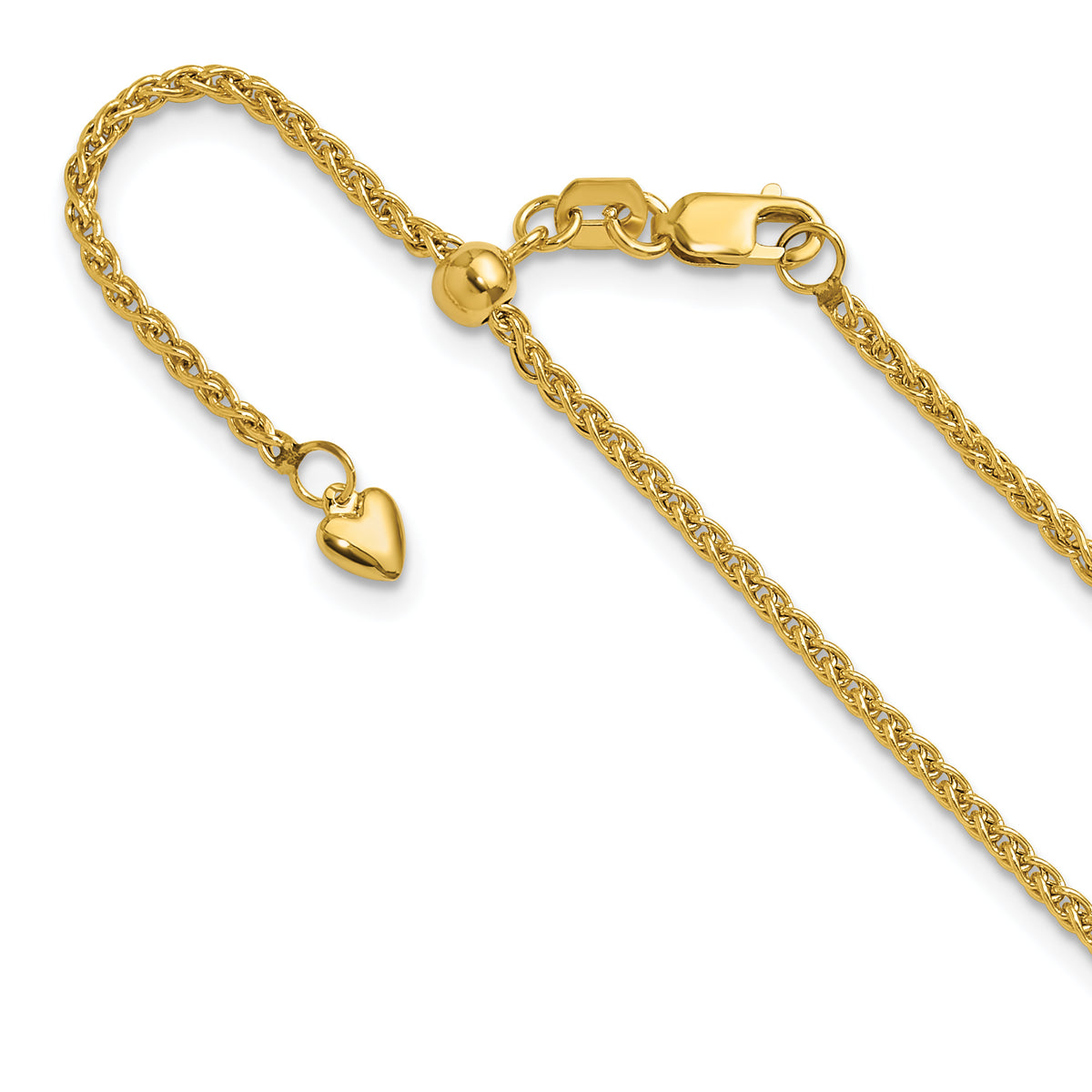 14K Adjustable 1.6mm Semi-solid Spiga Chain