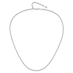 14K White Gold Adjustable 1.6mm Semi-solid Spiga Chain