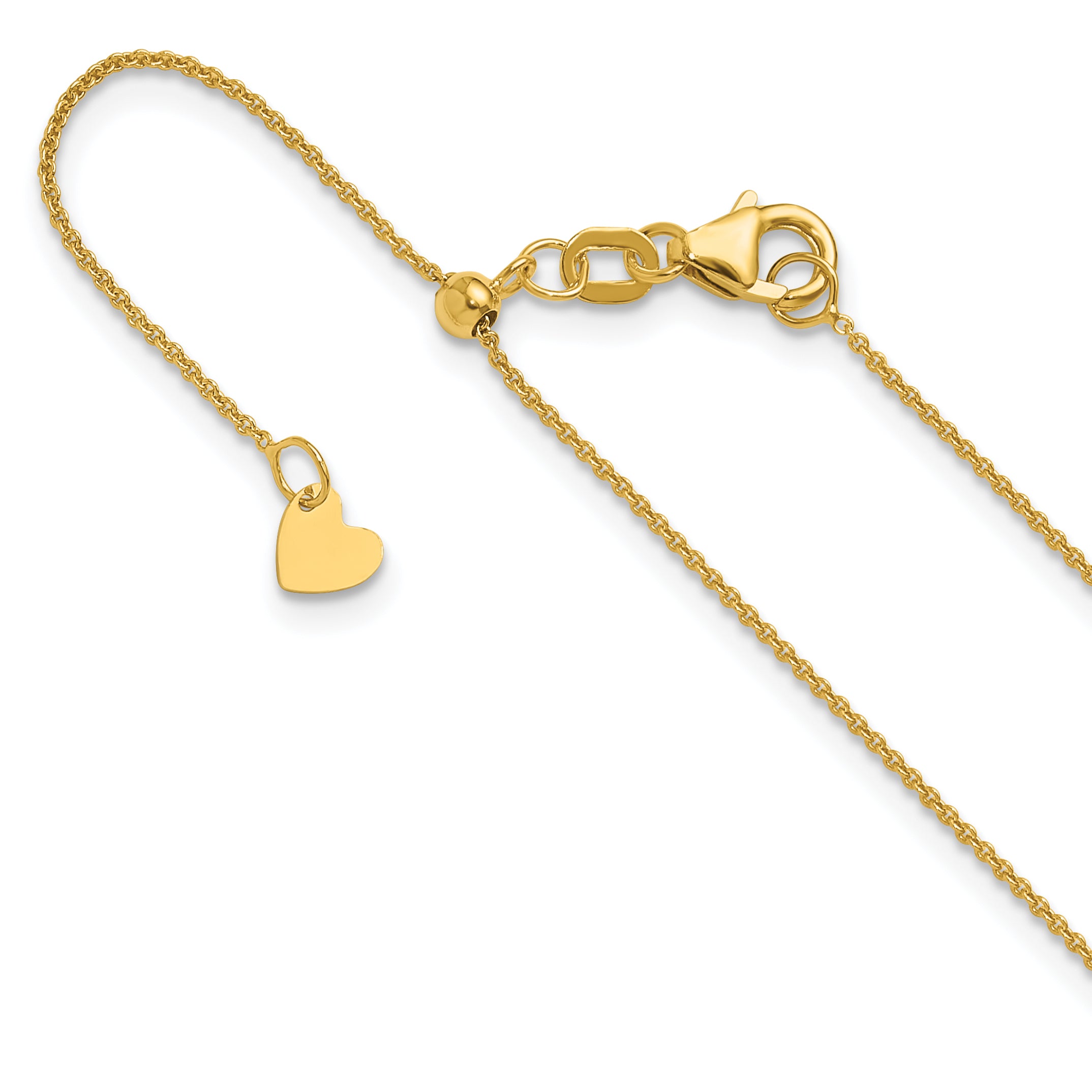 14K Adjustable .7mm Round Cable Chain