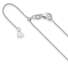 14K White Gold Adjustable .7mm Round Cable Chain