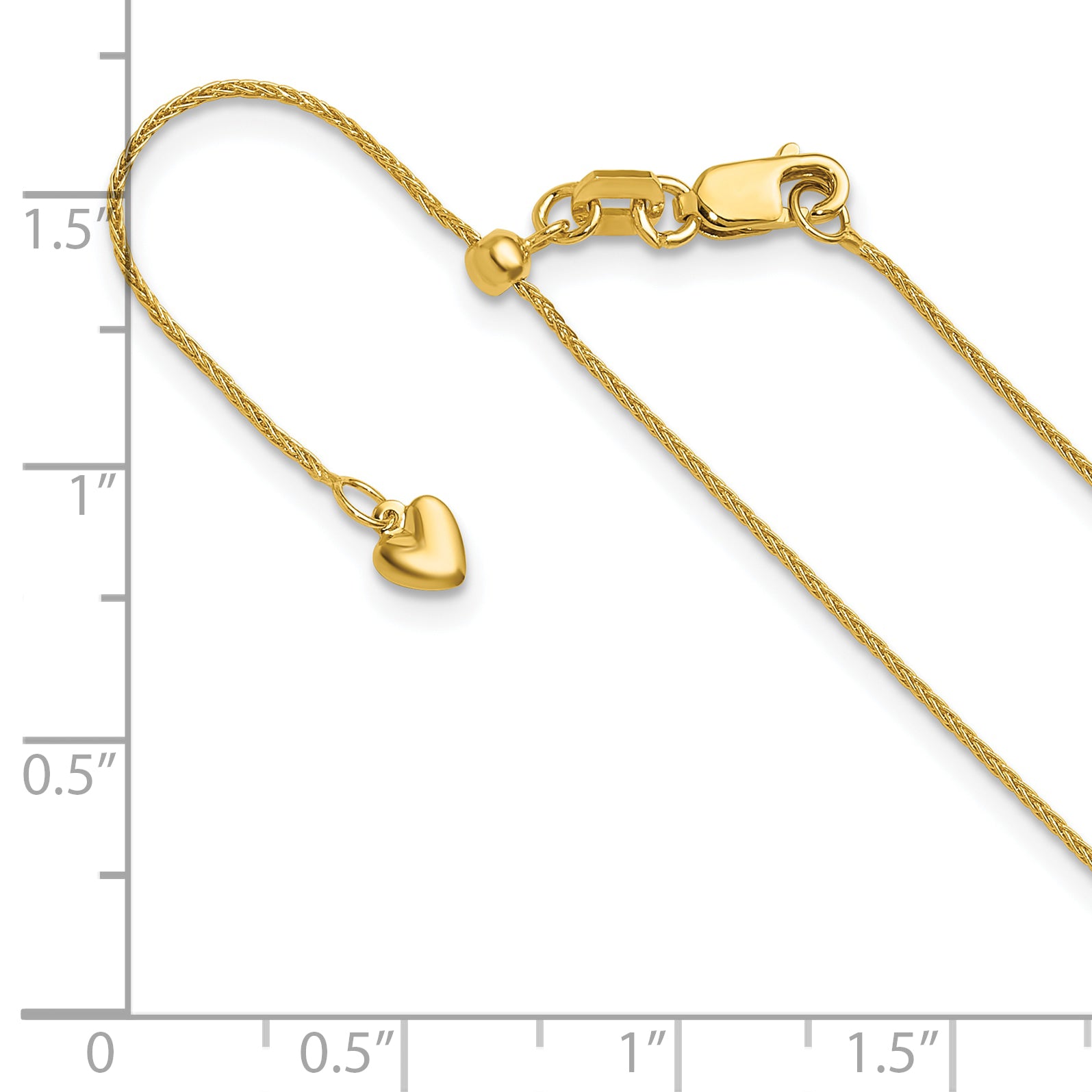 14K Adjustable .85mm Wheat Chain