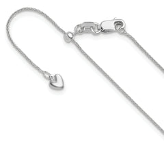 14K White Gold Adjustable .85mm Wheat Chain