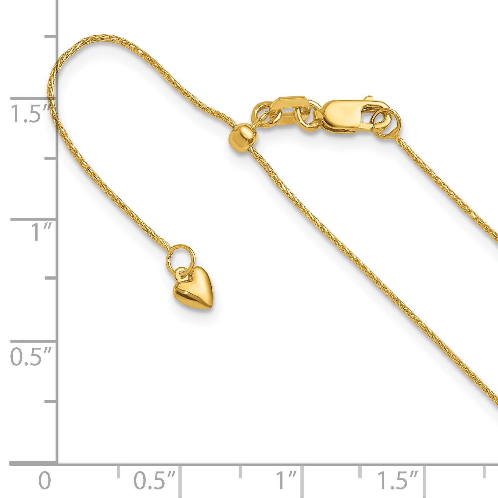 14K Adjustable .8mm D/C Wheat Chain