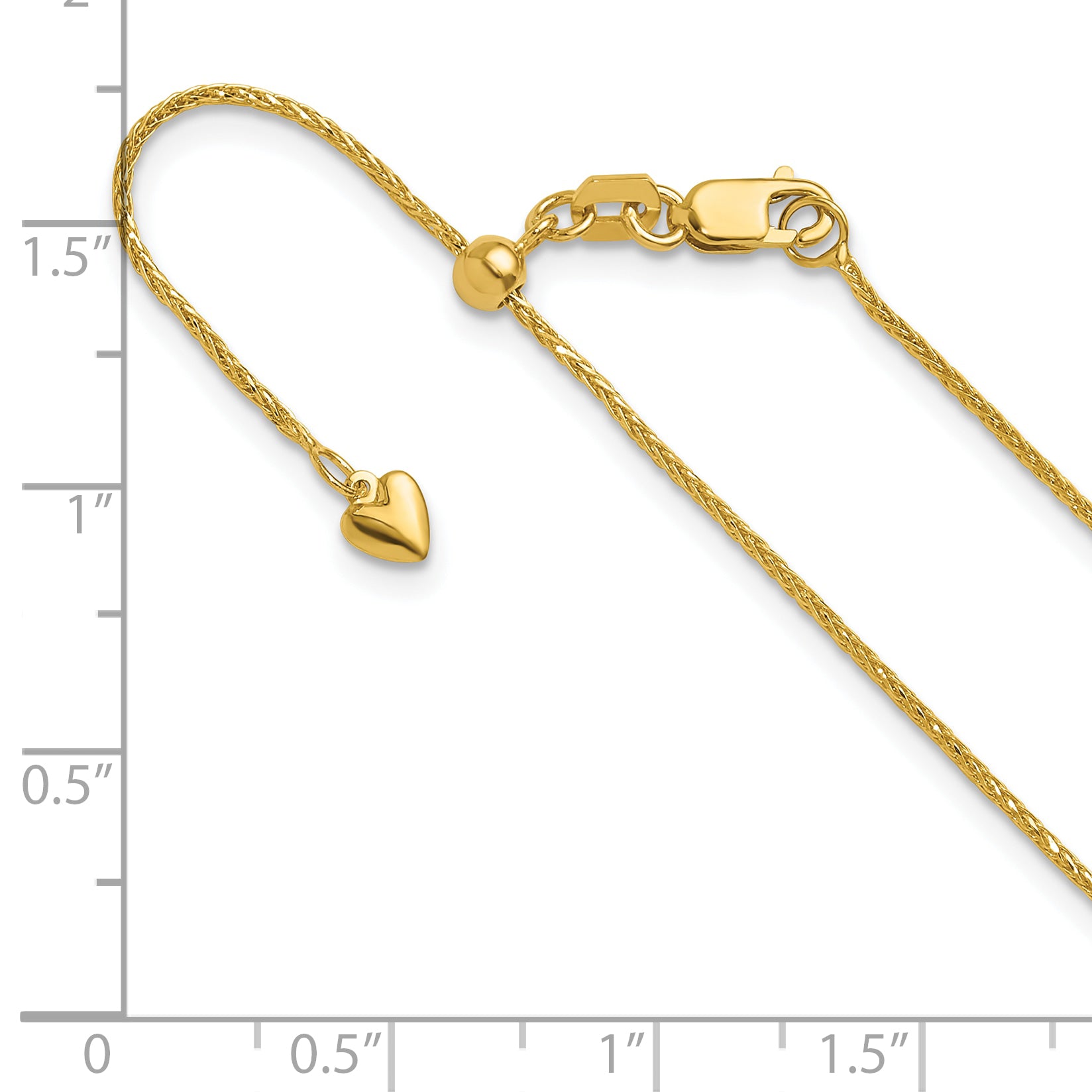 14K Adjustable .95mm D/C Wheat Chain