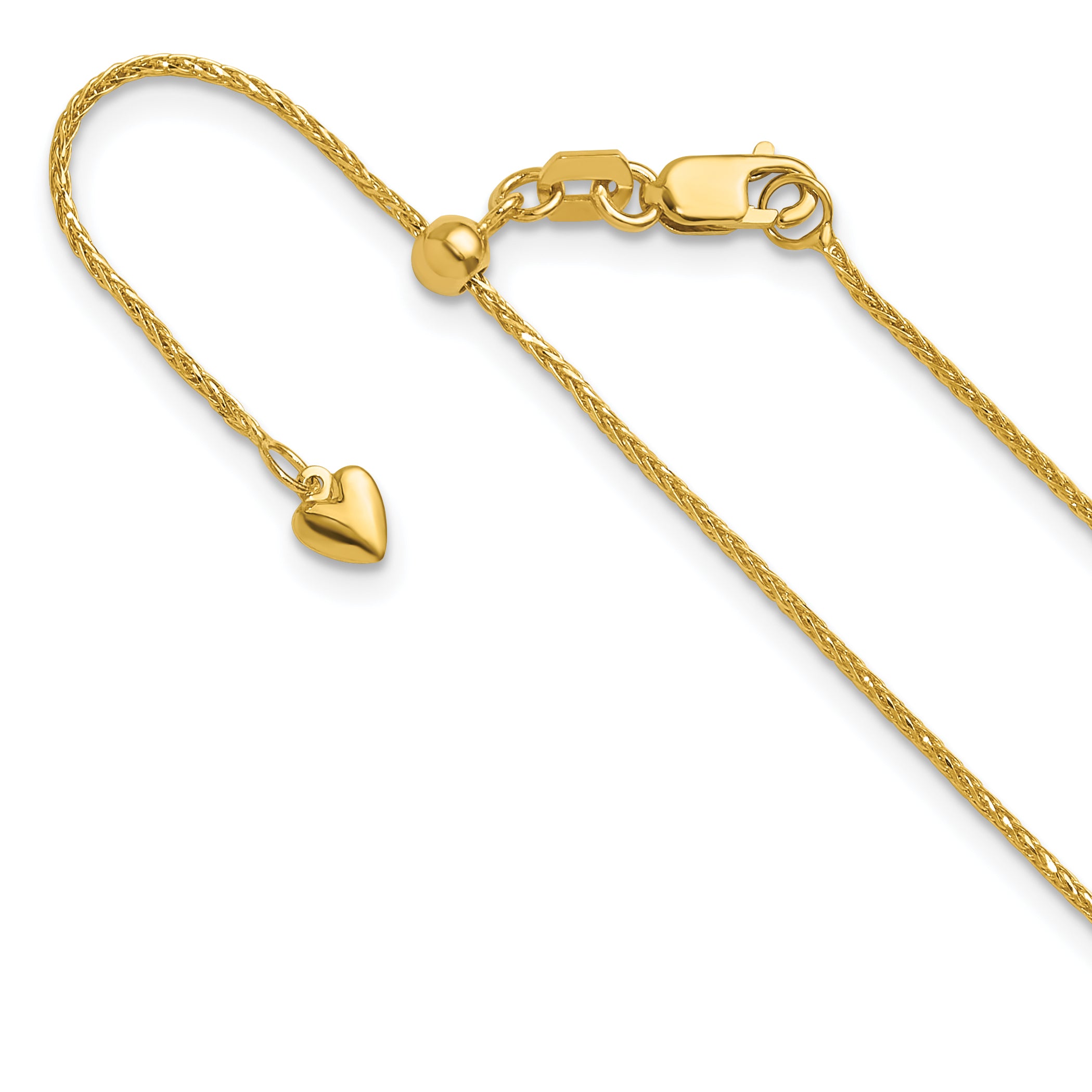 14K Adjustable .95mm D/C Wheat Chain