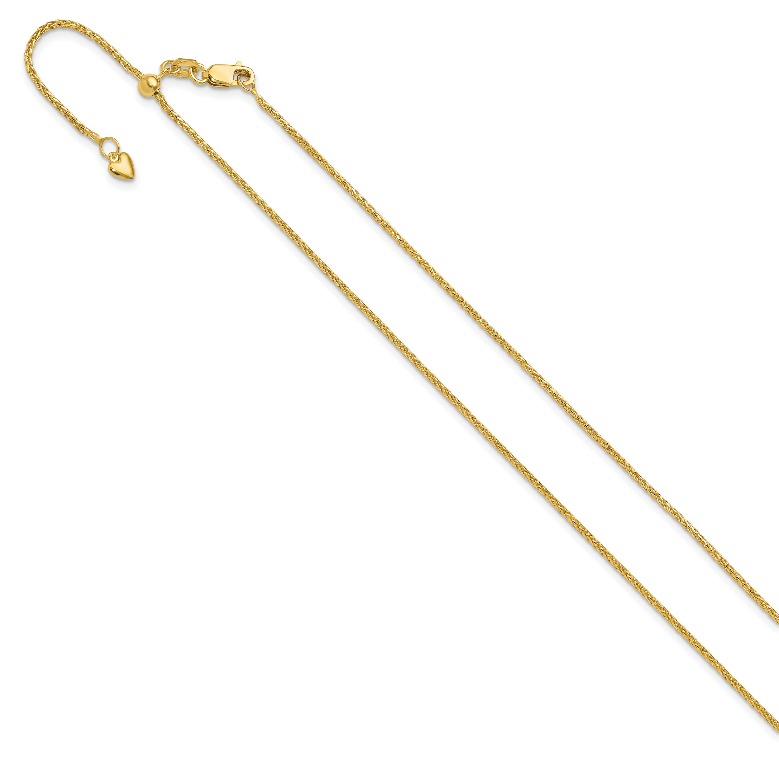 14K Adjustable 1.2mm D/C Wheat Chain