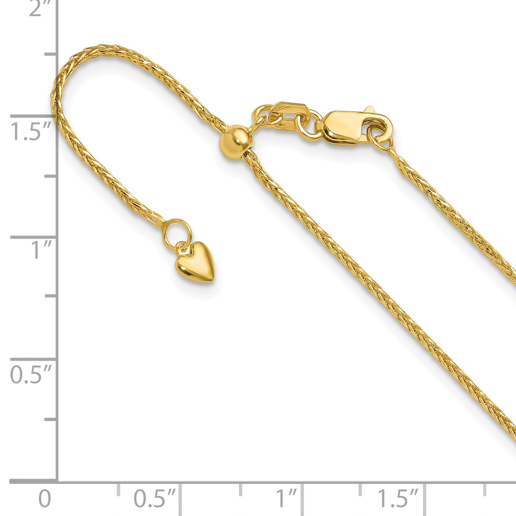 14K Adjustable 1.2mm D/C Wheat Chain