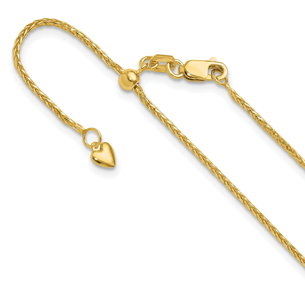 14K Adjustable 1.2mm D/C Wheat Chain