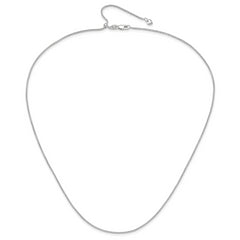 14K White Gold Adjustable 1.2mm D/C Wheat Chain