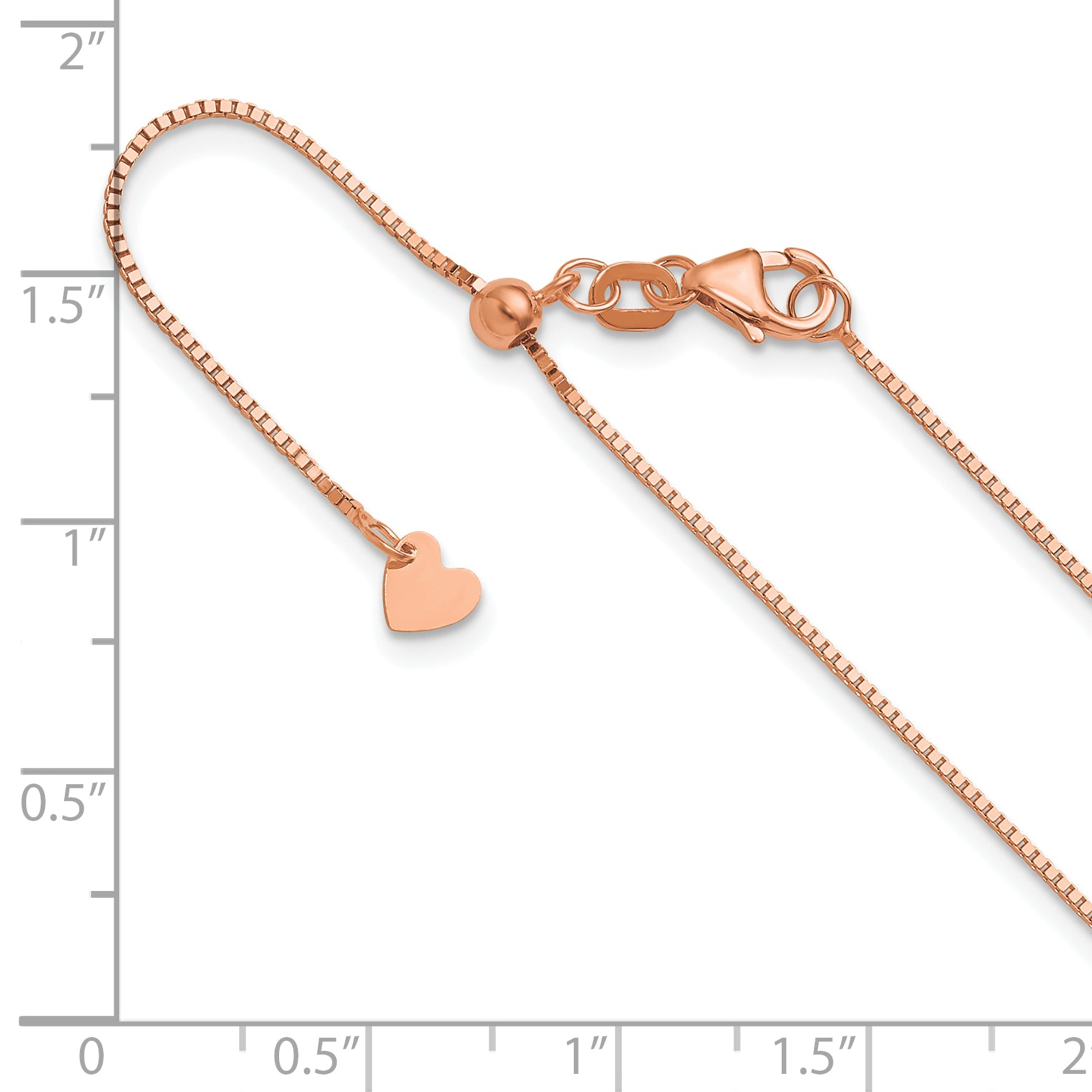 14K Rose Gold Adjustable .8mm Box Chain