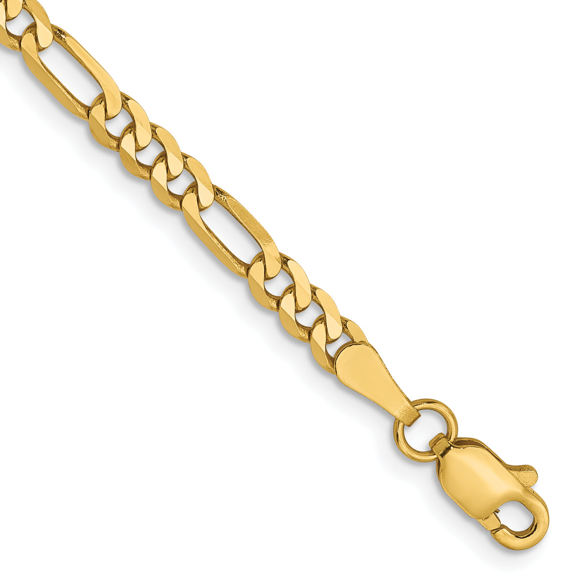 14K 3.25mm Flat Figaro Chain