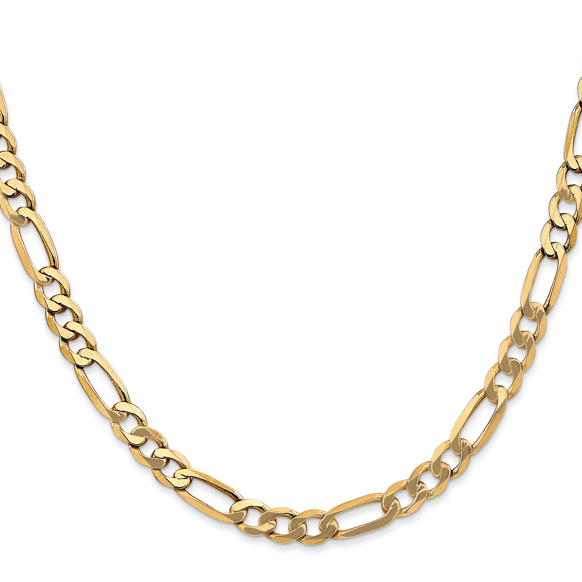 14K 5.25mm Flat Figaro Chain