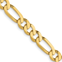 14K 5.25mm Flat Figaro Chain