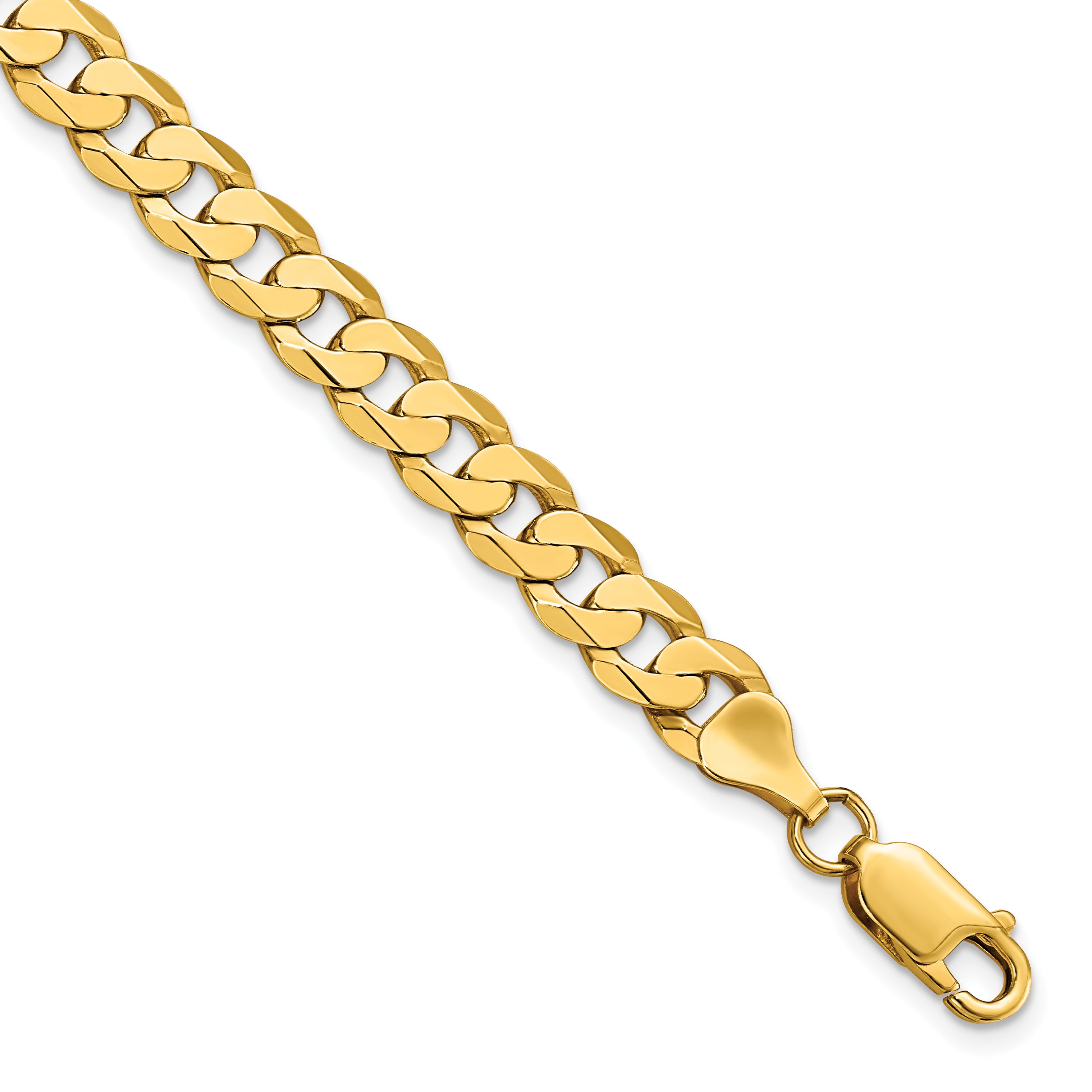 14K 7.25mm Flat Beveled Curb Chain