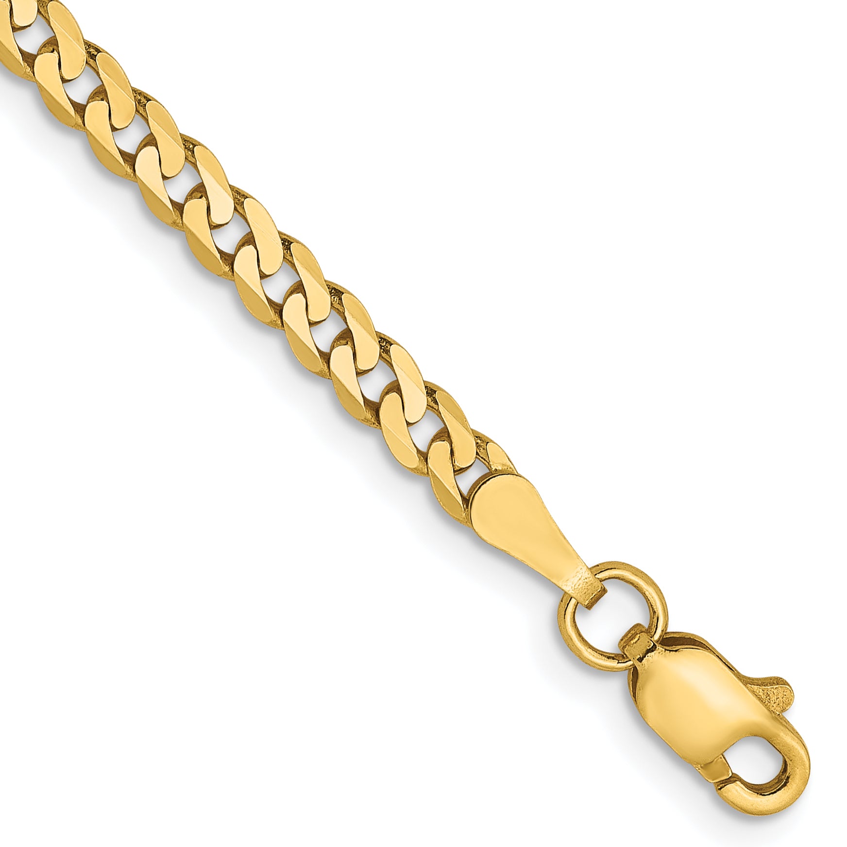 14K 2.9mm Flat Beveled Curb Chain