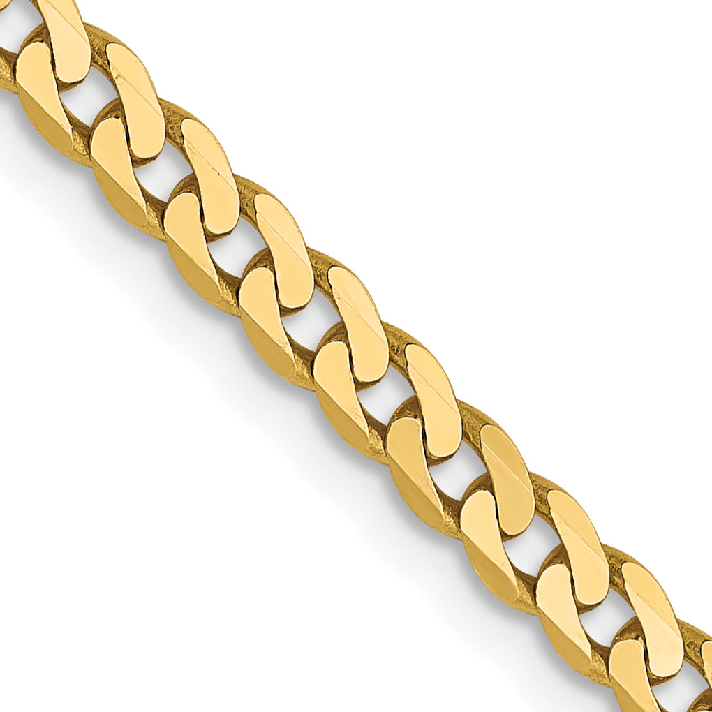 14K 2.9mm Flat Beveled Curb Chain