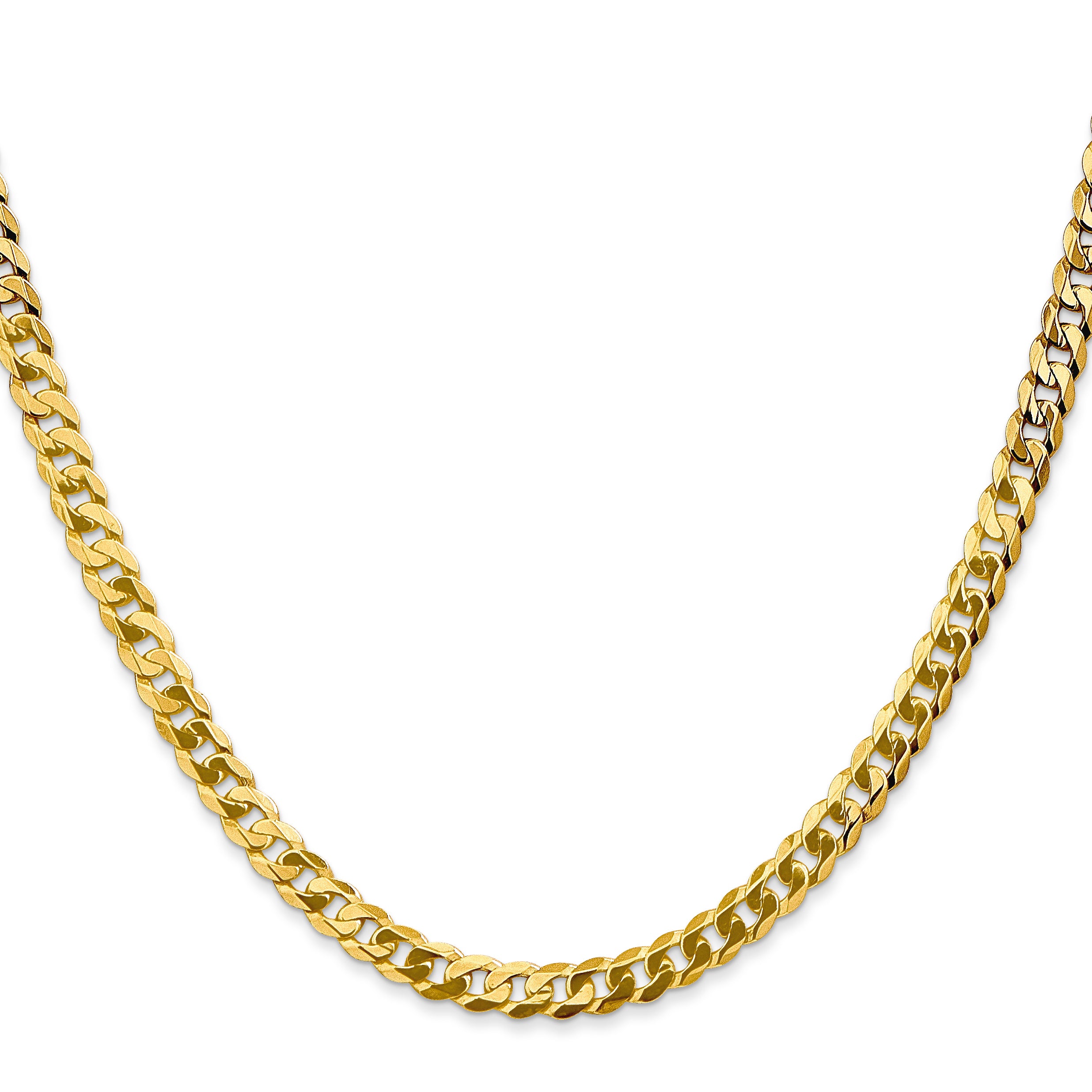 14K 4.5mm Flat Beveled Curb Chain