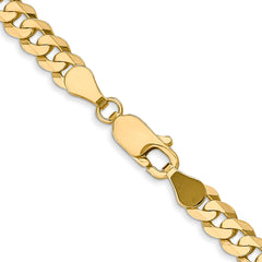 14K 4.5mm Flat Beveled Curb Chain