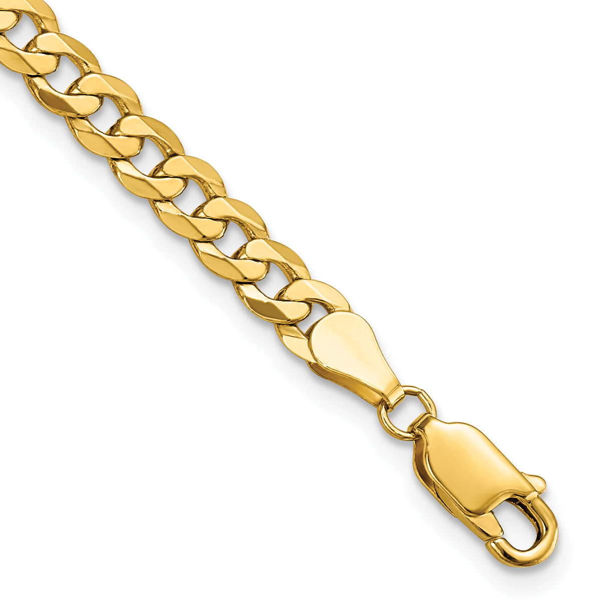 14K 4.5mm Flat Beveled Curb Chain