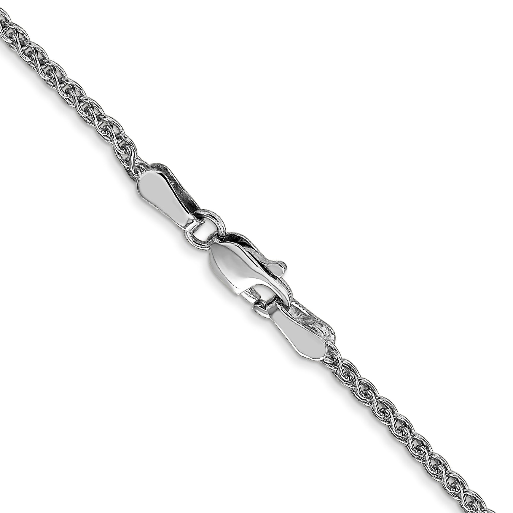 14K White Gold 1.65mm Spiga (Wheat) Chain