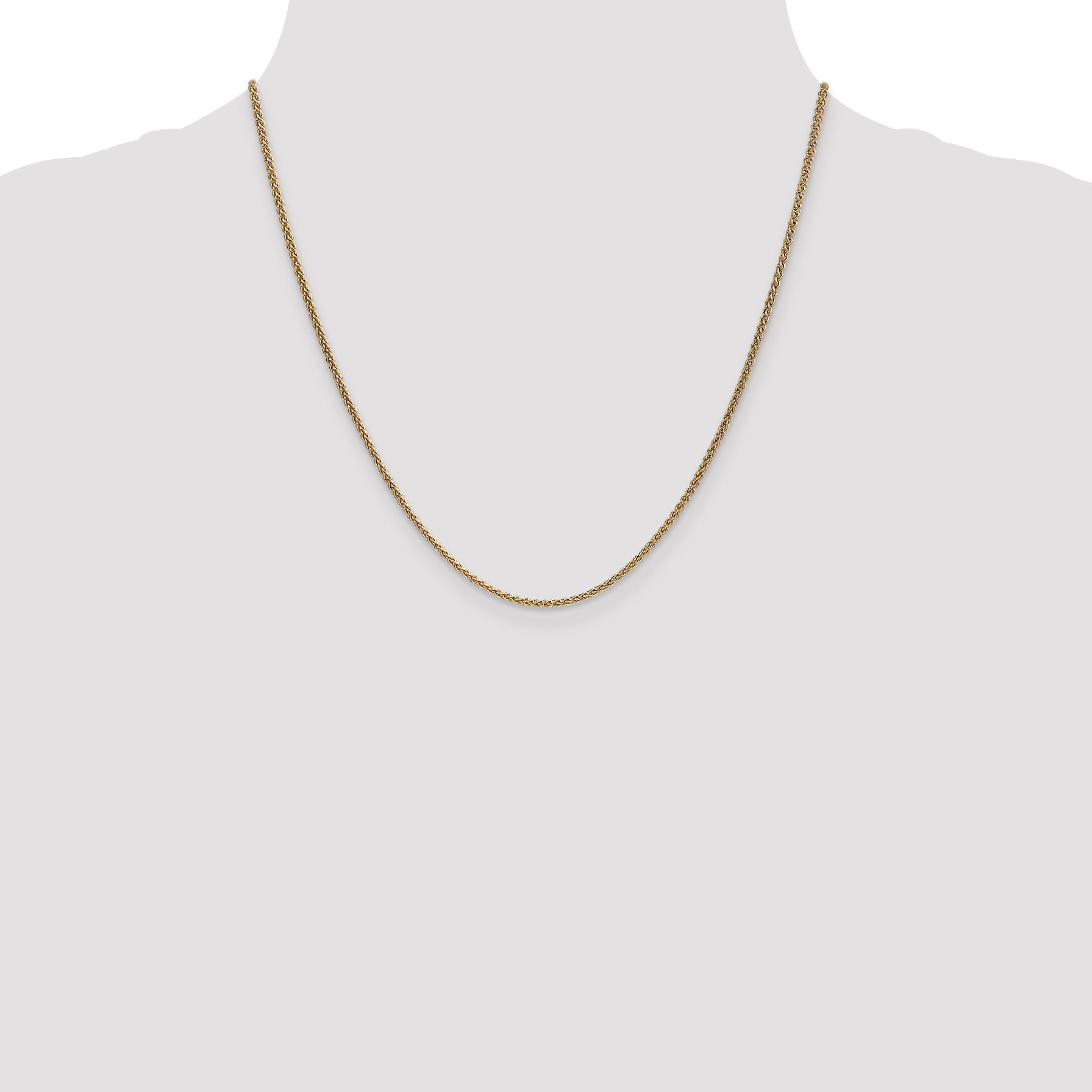 14K 1.65mm Spiga (Wheat) Chain