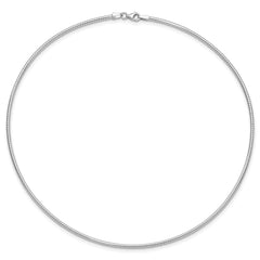 14K White Gold 2mm Round Omega Necklace