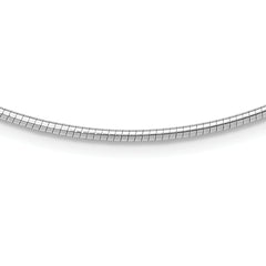 14K White Gold 2mm Round Omega Necklace