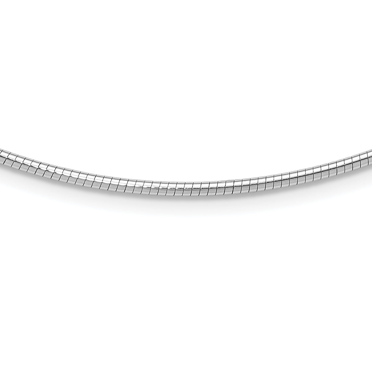 14K White Gold 2mm Round Omega Necklace