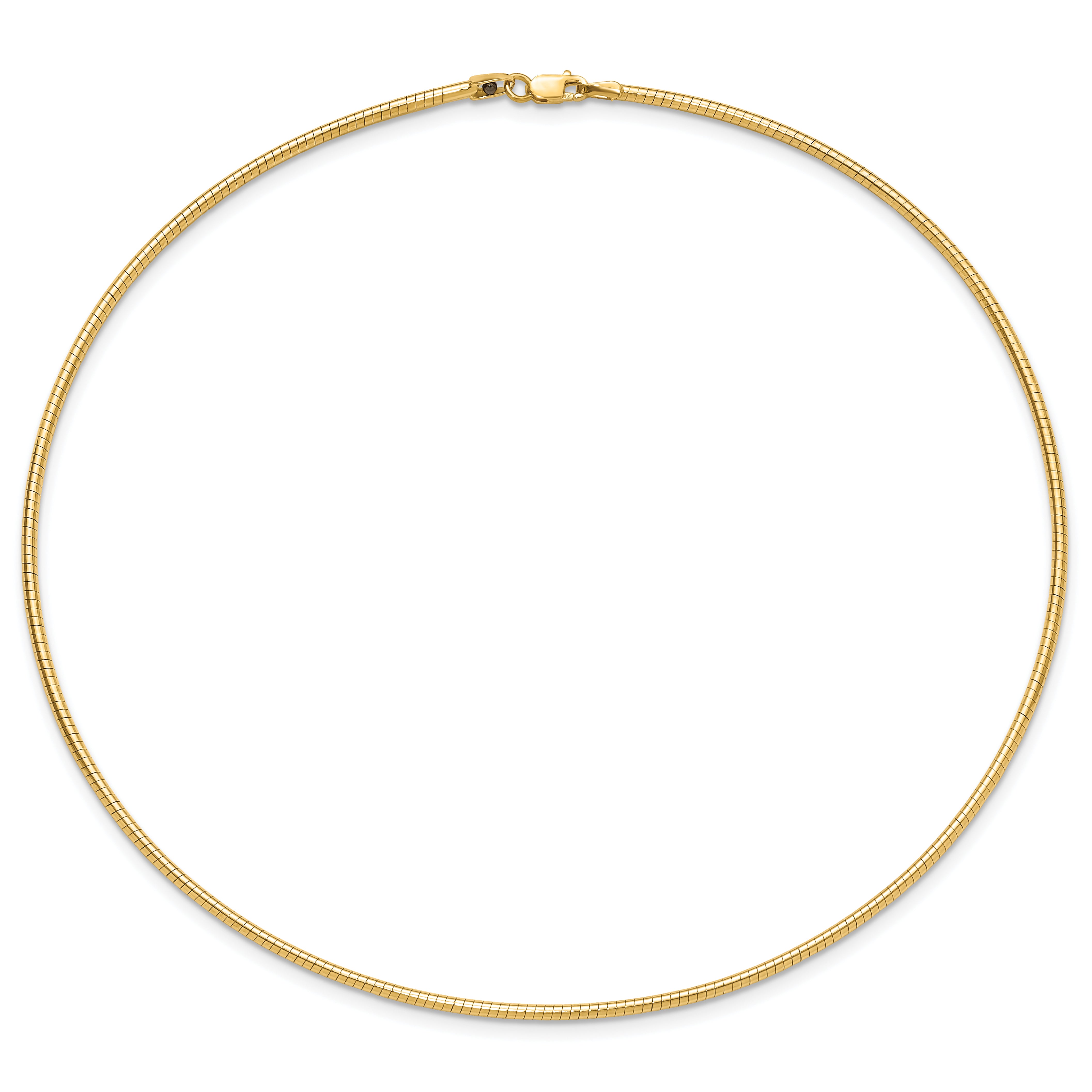 14K 2mm Round Omega Necklace