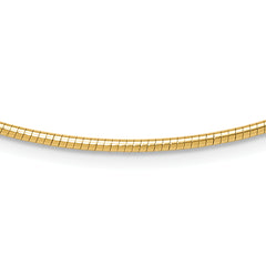 14K 2mm Round Omega Necklace