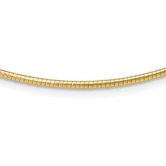 14K 2mm Round Omega Necklace