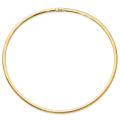 14K 4mm Two-tone Reversible Omega Necklace