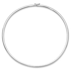 14K White Gold 4mm Domed Omega Necklace