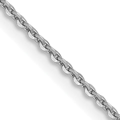 14K White Gold 1.0 mm D/C Cable Chain