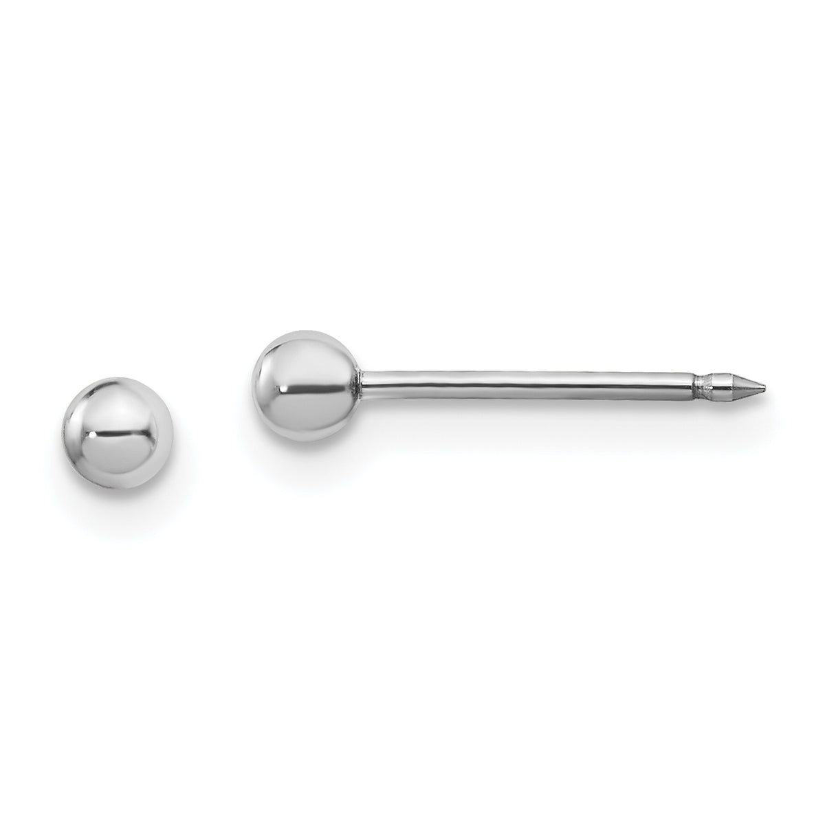 Inverness 14k White Gold 3mm Ball Post Earrings