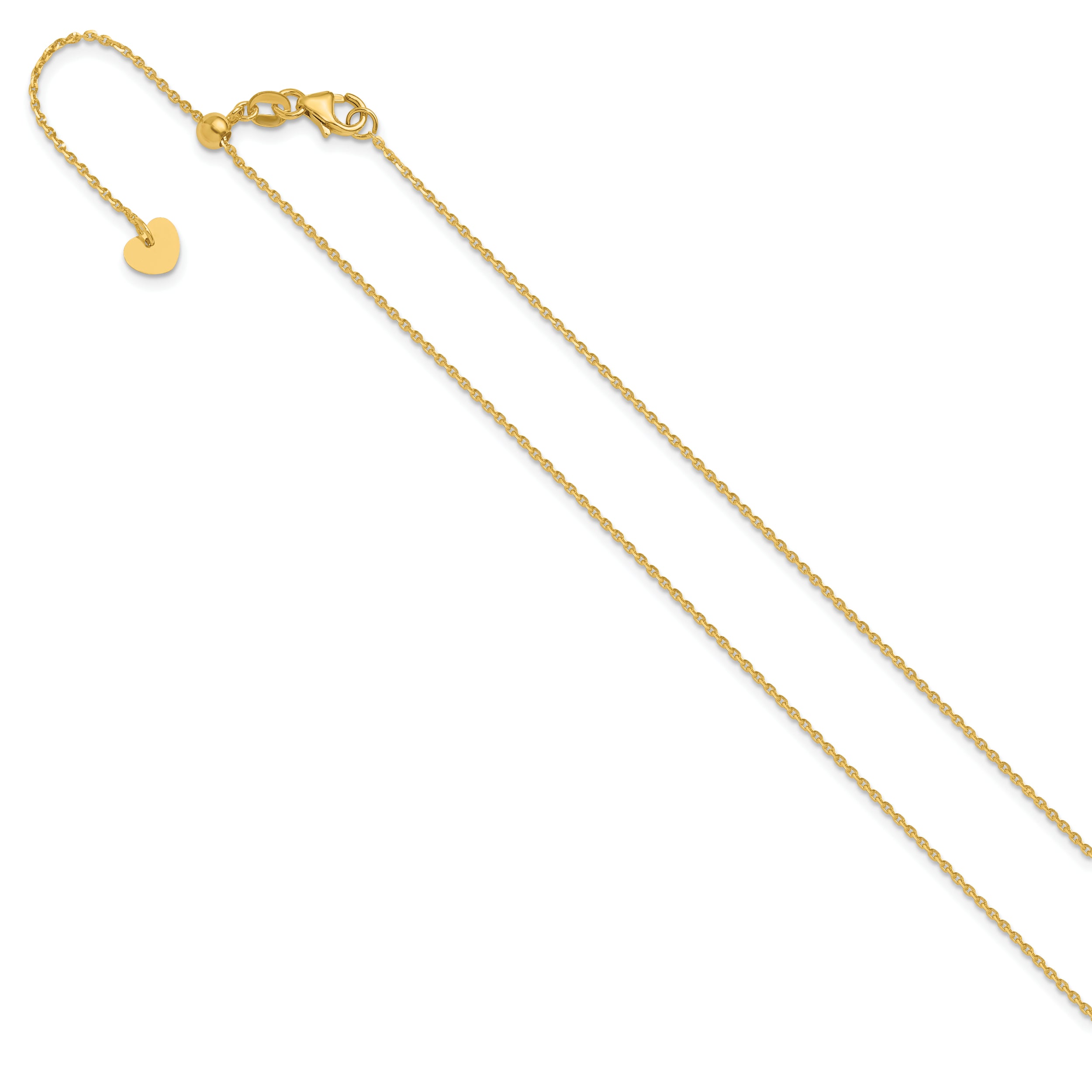 14K Adjustable 1.15mm D/C Rolo Chain