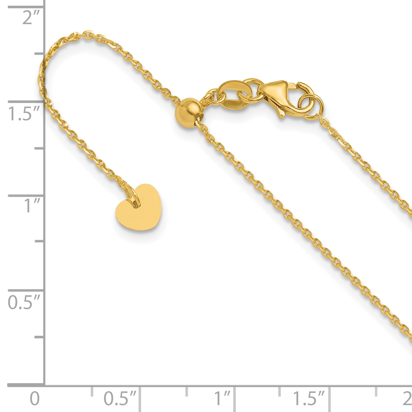 14K Adjustable 1.15mm D/C Rolo Chain