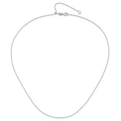 14K White Gold Adjustable  1.1mm D/C Cable Chain