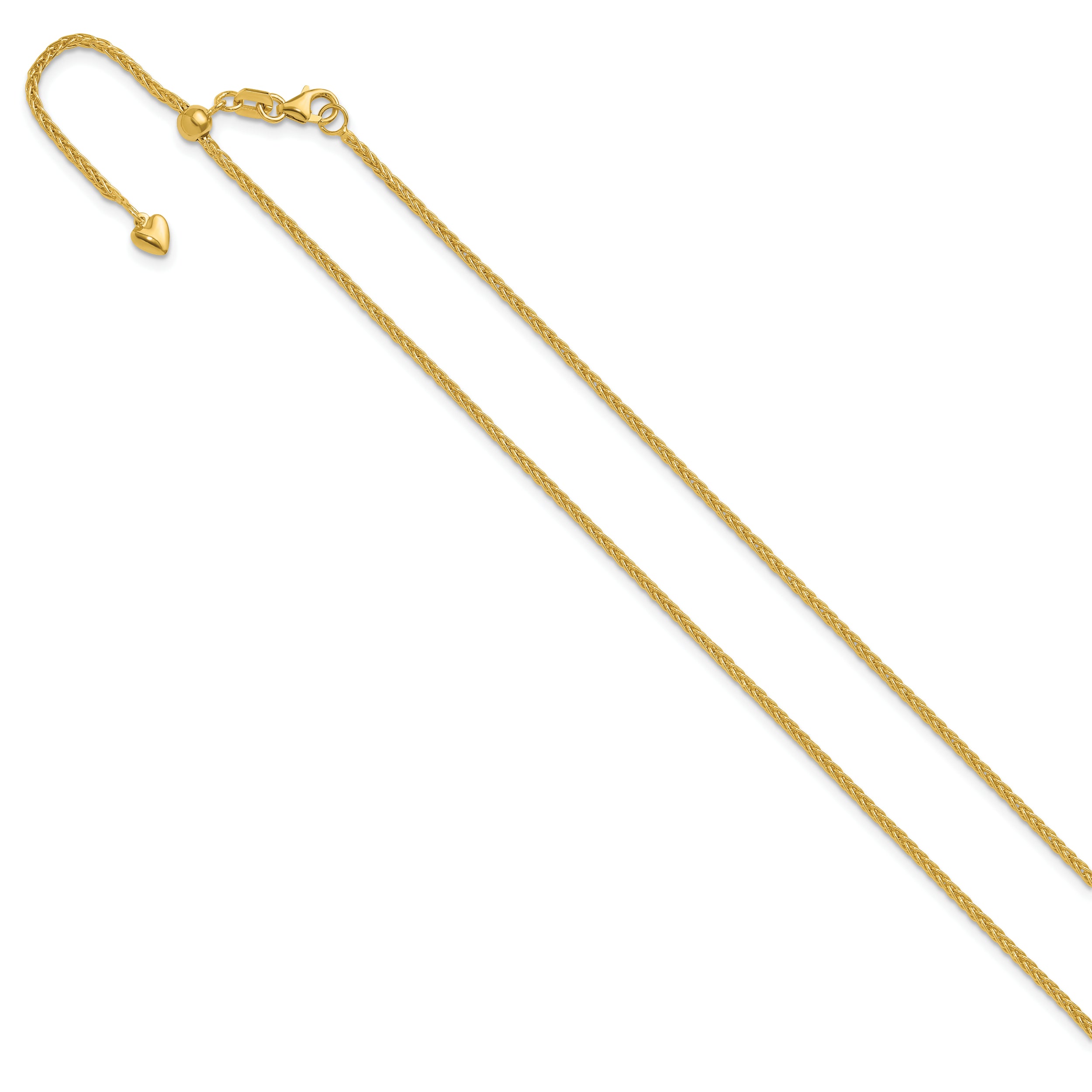 14K Adjustable 1.5mm Wheat Chain