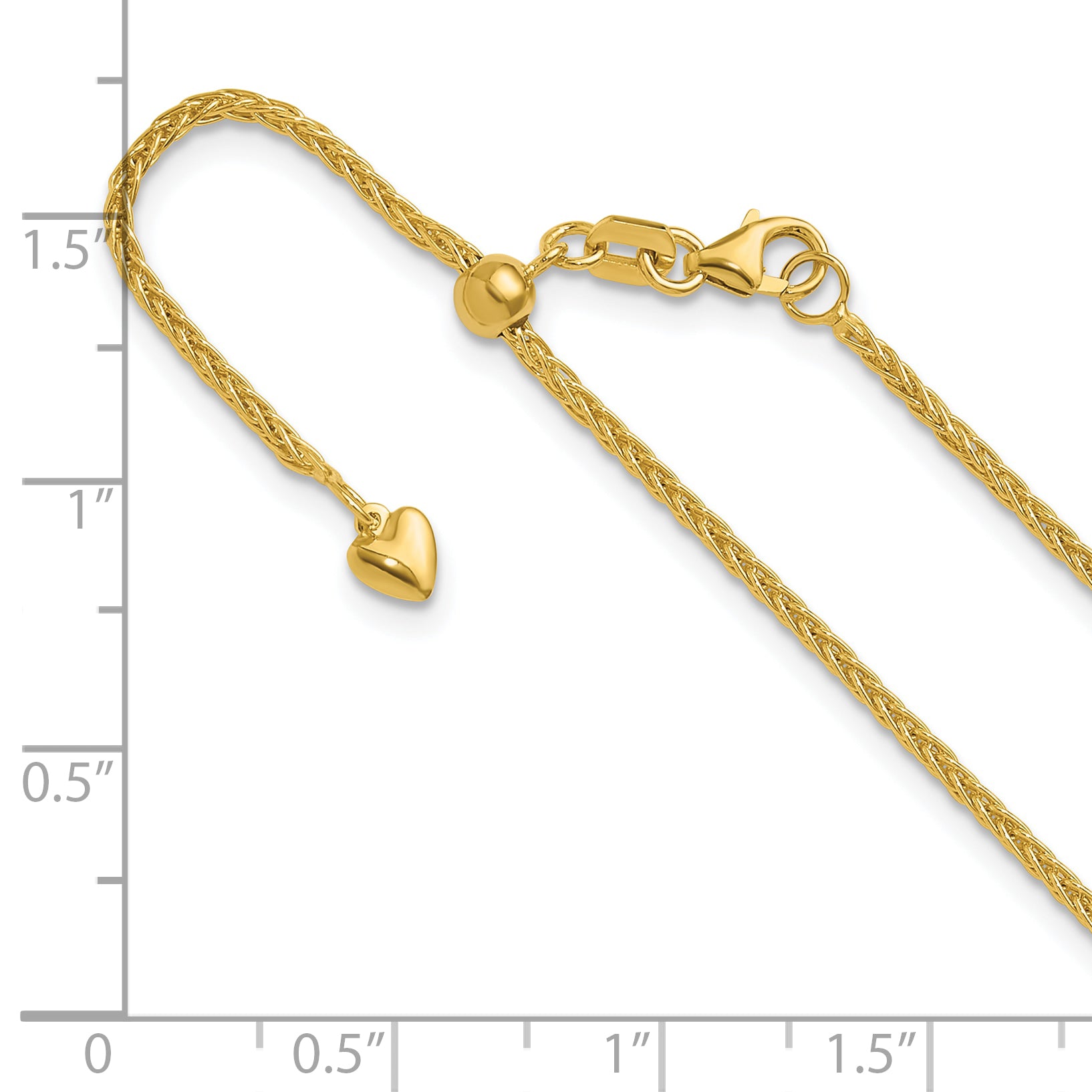 14K Adjustable 1.5mm Wheat Chain