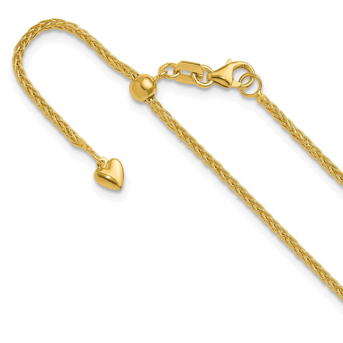 14K Adjustable 1.5mm Wheat Chain