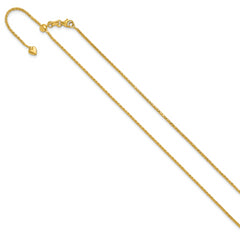 14K Adjustable 1.3mm D/C Wheat Chain